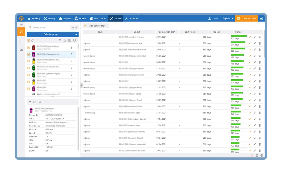Viotys GPS vehicle service tracking